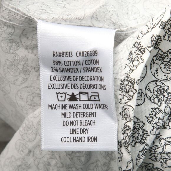 Robert Graham Shirt Mens Small White Gray Skulls AOP Flip Cuff - Picture 6 of 11